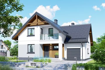  Projekt domu APS 195 (LUA1245) - projekt domu parterowego z poddaszem - Zdjęcie 1