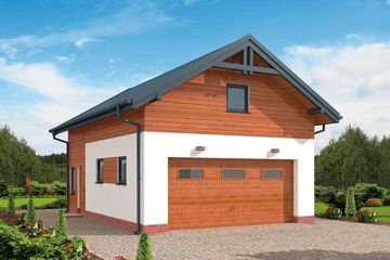  Projekt garażu G298 garaż dwustanowiskowy z pomieszczeniem gospodarczym i poddaszem użytkowym (SLN1582) - projekt garażu parterowego - Zdjęcie 1