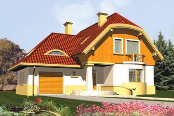  Projekt domu Eryka G1 (WRC1390) - projekt domu parterowego z poddaszem - Zdjęcie 1