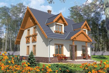  Projekt domu Eulalia G1 (WRC1395) - projekt domu parterowego z poddaszem - Zdjęcie 1