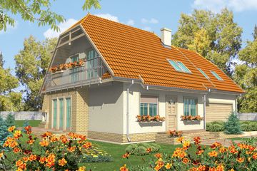  Projekt domu Śnieżynka III G2 (WRC1207) - projekt domu parterowego z poddaszem - Zdjęcie 1