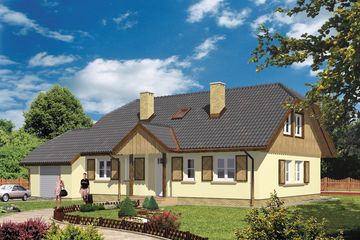  Projekt domu WB-3379 (KRA1185) - projekt domu parterowego z poddaszem - Zdjęcie 1