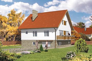  Projekt domu WB-3452 (KRA1186) - projekt domu parterowego z poddaszem - Zdjęcie 1