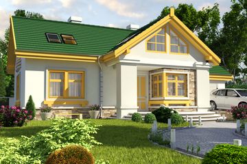  Projekt domu Drozd II z garażem 1-st. [A] (WRF1061) - projekt domu parterowego z poddaszem - Zdjęcie 1
