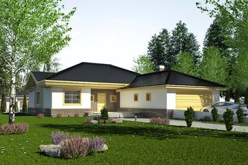  Projekt domu Dudek z garażem 2-st. [A] (WRF1062) - projekt domu parterowego - Zdjęcie 2