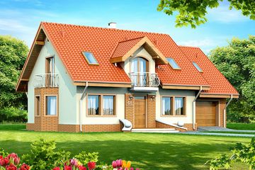  Projekt domu Karmelita (WOK1023) - projekt domu parterowego z poddaszem - Zdjęcie 1