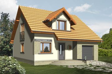  Projekt domu Absolwent (WRN1181) - projekt domu parterowego z poddaszem - Zdjęcie 1