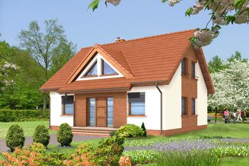  Projekt domu Hudson LMP42 (WRB1019) - projekt domu parterowego z poddaszem - Zdjęcie 1