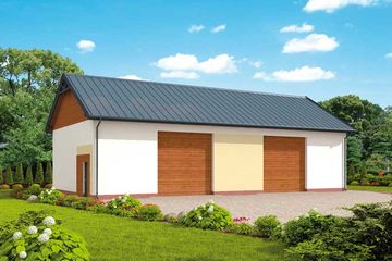  Projekt garażu G303 garaż dwustanowiskowy (SLN1587) - projekt garażu parterowego - Zdjęcie 1