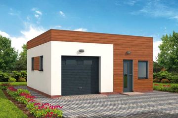  Projekt garażu G308 garaż jednostanowiskowy z pomieszczeniem gospodarczym (SLN1590) - projekt garażu parterowego - Zdjęcie 1