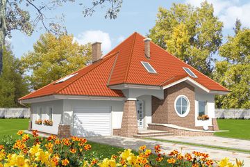  Projekt domu Zenobia G1 (WRC1218) - projekt domu parterowego z poddaszem - Zdjęcie 1
