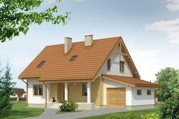  Projekt domu Aloes 2 (BSA1559) - projekt domu parterowego z poddaszem - Zdjęcie 1