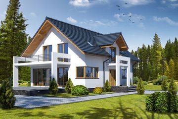  Projekt domu Jasło 31 (KRP1414) - projekt domu parterowego z poddaszem - Zdjęcie 1