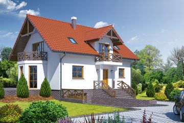  Projekt domu Gilowo 9a (KRP1417) - projekt domu parterowego z poddaszem - Zdjęcie 1