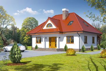  Projekt domu Chmielniki małe bm (KRP1418) - projekt domu parterowego z poddaszem - Zdjęcie 1