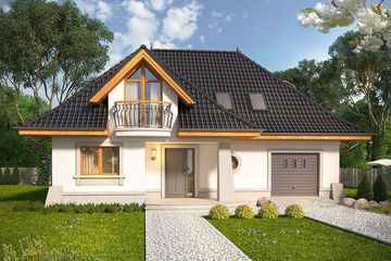  Projekt domu Alabaster (WRN1054) - projekt domu parterowego z poddaszem - Zdjęcie 1