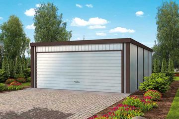  Projekt garażu GB17 garaż blaszany dwustanowiskowy (SLN1603) - projekt garażu parterowego - Zdjęcie 1