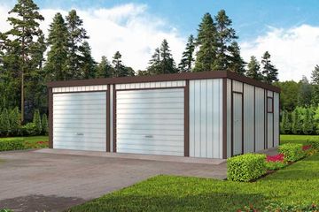 Projekt garażu GB21 Garaż blaszany dwustanowiskowy (SLN1605) - projekt garażu parterowego - Zdjęcie 1