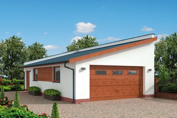  Projekt garażu G318 garaż dwustanowiskowy z pomieszczeniem gospodarczym (SLN1611) - projekt garażu parterowego - Zdjęcie 1