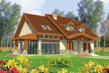  Projekt domu Elena G1 (WRC1419) - projekt domu parterowego z poddaszem - Zdjęcie 1