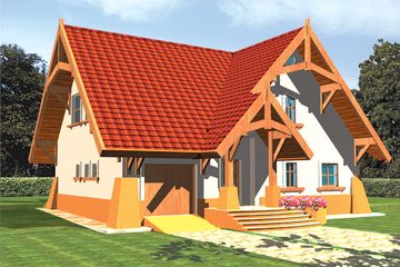  Projekt domu Mariola G1 (WRC1087) - projekt domu parterowego z poddaszem - Zdjęcie 1