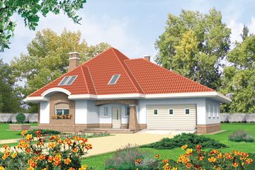  Projekt domu Longina G2 (WRC1092) - projekt domu parterowego z poddaszem - Zdjęcie 1