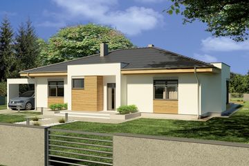  Projekt domu Alabama 3 wersja C z pojedynczym garażem paliwo stałe (WRD1908) - projekt domu parterowego - Zdjęcie 1