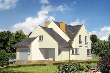  Projekt domu WB-3480 (KRA1222) - projekt domu parterowego z poddaszem - Zdjęcie 1