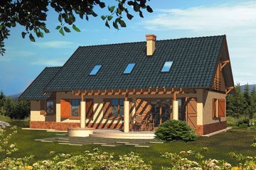  Projekt domu Piwonia I (WRH1036) - projekt domu parterowego z poddaszem - Zdjęcie 1