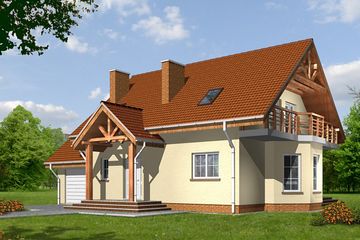  Projekt domu AD-54 (SLC1011) - projekt domu parterowego z poddaszem - Zdjęcie 1