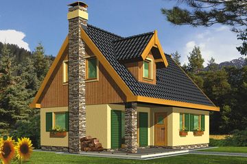  Projekt domu Jagna wersja A bez garażu (WRD1129) - projekt domu parterowego z poddaszem - Zdjęcie 1