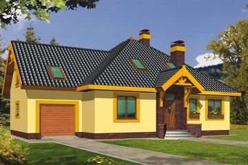  Projekt domu Magnolia 2 wersja B z pojedynczym garażem z boku (WRD1131) - projekt domu parterowego - Zdjęcie 1