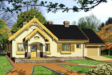  Projekt domu Hania z garażem 1-st. [A] (WRF1083) - projekt domu parterowego - Zdjęcie 1