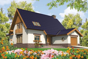  Projekt domu Nastka G1 (WRC1079) - projekt domu parterowego z poddaszem - Zdjęcie 1