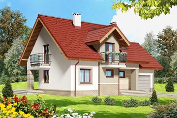  Projekt domu Telesto (WOE1014) - projekt domu parterowego z poddaszem - Zdjęcie 1