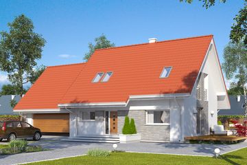  Projekt domu Azuryt NF40 (BSA1877) - projekt domu parterowego z poddaszem - Zdjęcie 1