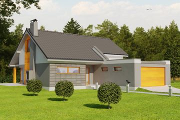  Projekt domu Filemon II z garażem 2-st. [A] (WRF1073) - projekt domu parterowego z poddaszem - Zdjęcie 1