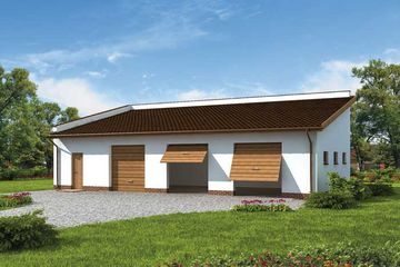  Projekt garażu G219 garaż trzystanowiskowy z pomieszczeniem gospodarczym (SLN1326) - projekt garażu parterowego - Zdjęcie 1