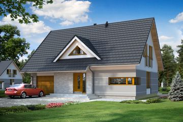  Projekt domu Nugat 2 (BSE1016) - projekt domu parterowego z poddaszem - Zdjęcie 1