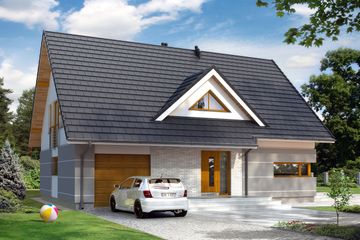  Projekt domu Nugat 3 (BSE1017) - projekt domu parterowego z poddaszem - Zdjęcie 1