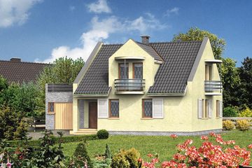  Projekt domu WB-0010 (KRA3560) - projekt domu parterowego z poddaszem - Zdjęcie 1