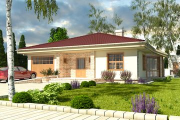  Projekt domu Jaśmin z garażem 1-st. [A] (WRF1090) - projekt domu parterowego - Zdjęcie 1