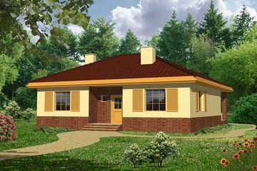  Projekt domu Kalina bez garażu [B] (WRF1093) - projekt domu parterowego - Zdjęcie 1