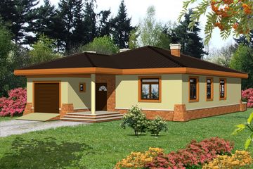  Projekt domu Kasia z garażem 1-st. [A] (WRF1095) - projekt domu parterowego - Zdjęcie 1