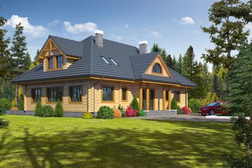  Projekt domu Chodzież dw (KRP1374) - projekt domu parterowego z poddaszem - Zdjęcie 1