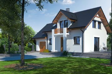  Projekt domu Gródek 7 (KRP1378) - projekt domu parterowego z poddaszem - Zdjęcie 1