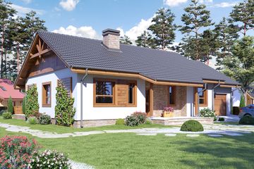  Projekt domu Julek z garażem 1-st. [A] (WRF1483) - projekt domu parterowego - Zdjęcie 1