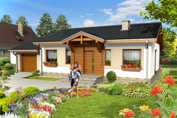  Projekt domu Hugo II z garażem 1-st. [A] (WRF1485) - projekt domu parterowego - Zdjęcie 1