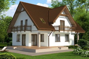  Projekt domu Victoria (KRH1059) - projekt domu parterowego z poddaszem - Zdjęcie 1