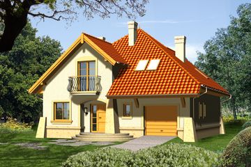  Projekt domu Poema (WRN1045) - projekt domu parterowego z poddaszem - Zdjęcie 1